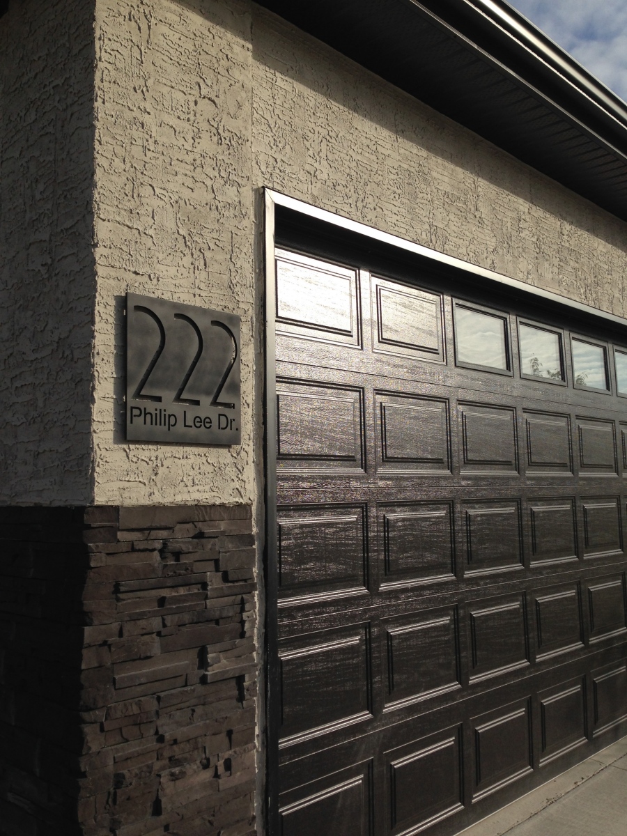 Vivid House Number | Residential House Signs | 222 Philip Lee Dr Cutout on an aluminum plate | Exterior Residential Wall