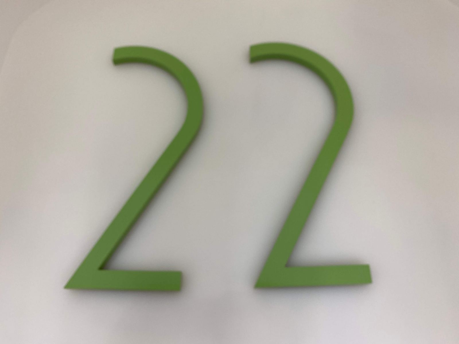 Vivid House Number | Residential House Signs | Number 22 | Brushed Green Finish