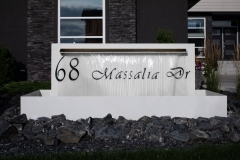 Residential House Numbers | Material: 3/8" aluminum | Finish: Black paint | Font: Custom | Size: Various | Substrate: Custom design fountain