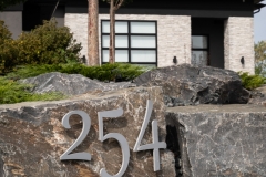 Vivid House Numbers | Residential House Sign | Number 254 | Brushed Aluminum Finish | Custom Rock Sign