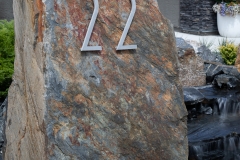 Vivid House Numbers | Residential House Sign | Number 22 | Brushed Aluminum Finish | Custom Rock Sign