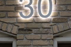 Vivid House Number | Residential House Signs | Number 30 | Brushed Aluminum Finish | LED Backlight | Exterior Residential Wall