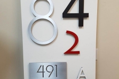 Vivid House Number | Custom Commercial Sign | Selection of numbers on a wooden sign | Black and Blue Finish |