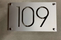 Vivid House Number | Custom Residential Address Signs | Number 109 | Aluminum Finish