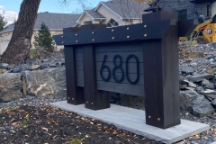 Vivid House Number | Custom Residential House Signs | Number 680 | Black Finish on a custom made lawn sign