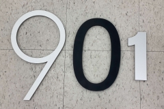 Vivid House Number | Residential House Number | Number 901 | Brushed Aluminum and Black Finish |