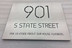 Vivid House Number | Custom Residential Address Signs | 901 S State Street | Aluminum Finish