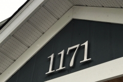 Residential House Numbers | Material: 3/8" aluminum | Finish: Brushed Aluminum | Font: Century | Size: 8" | Substrate: Wood siding