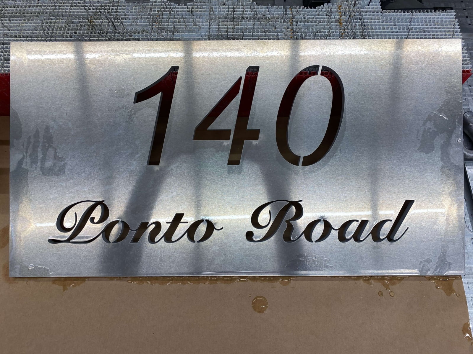 Vivid House Number | Custom Residential Address Signs | 140 Ponto Road | Aluminum Finish
